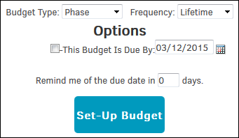 Set up a Budget