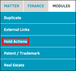 Modules: Hold Actions