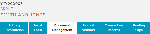 Document Management Tab