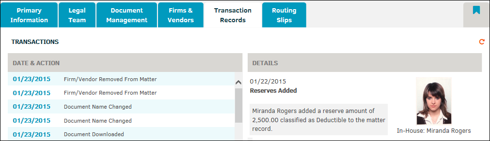 Transaction Records