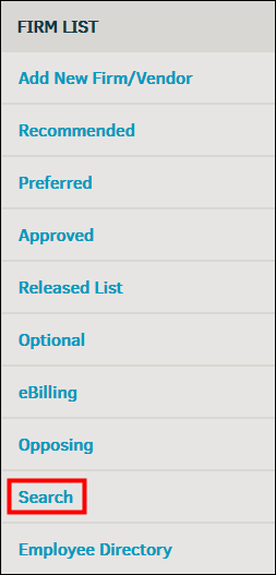 firm vendor search