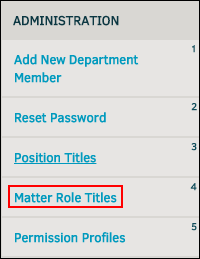 Matter Role Titles Link