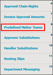 Predefined Matter Team Link