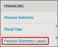 Finance Summary Labels Link