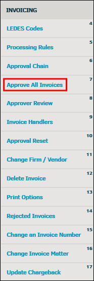 Approve All Invoices Link