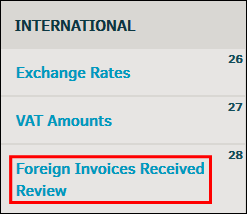 Foreign Invoices Received Review Link