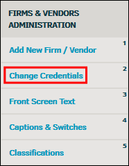 Change Credentials Link
