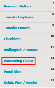 Accounting Codes Link