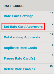 Set Rate Card Approvers Link