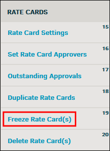 Freeze Rate Card(s) Link