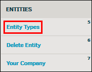Entity Types Link