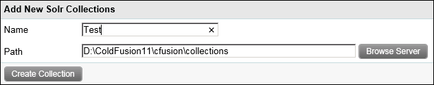 Add Solr Collection