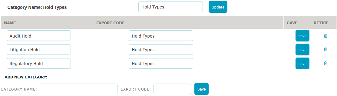 Add New Hold Type