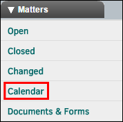 Matters: Calendar