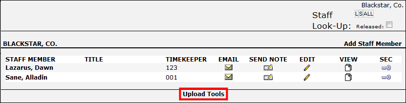 Select Upload Tools