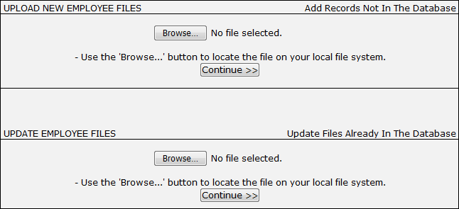 Upload or Update Employee Files
