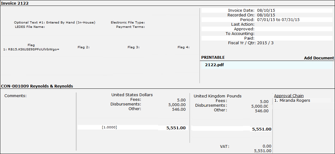 Invoice Detail Page