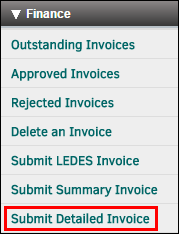 Finance: Submit Detailed Invoice