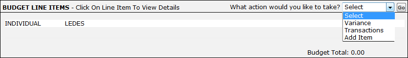 View Budget Line Items, Variance, and Transactions