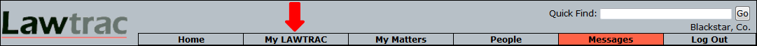 Top Navigation: My Lawtrac