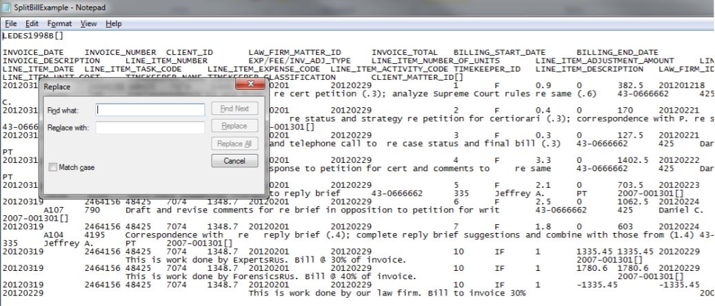 CorEB - Manually Creating Credit Invoice LEDES file from Template (14).JPG