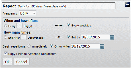 Setting Up Recurring Actions