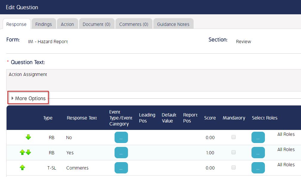 CMO - How to setup a Question in the Section to be mandatory to respond ...