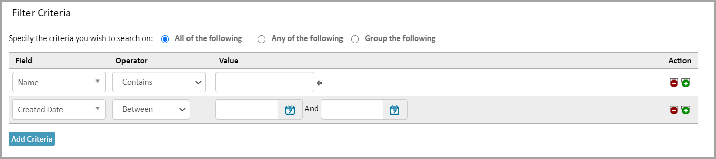 Filtering the results for design migration packages