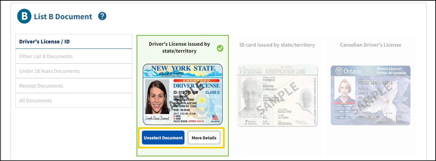 EDU List B Driver's License