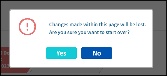 EDU Start Over confirmation window