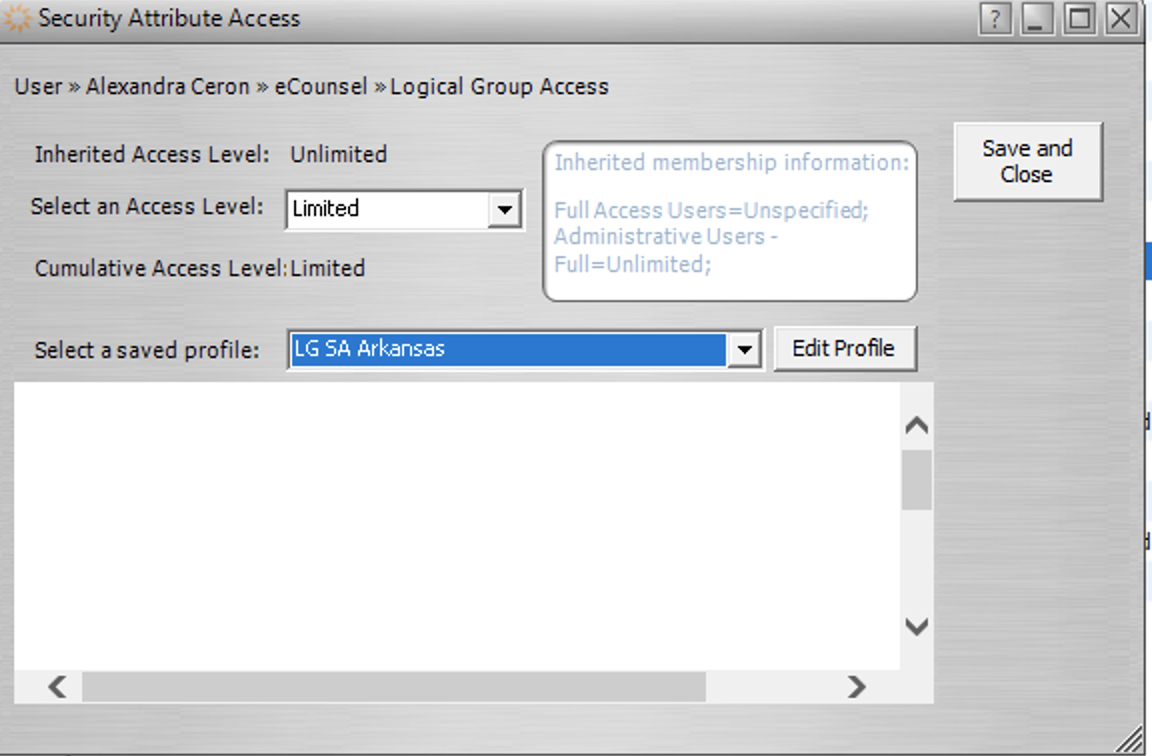Security attributes access