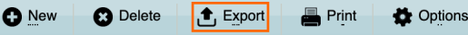 Export button in the main menu