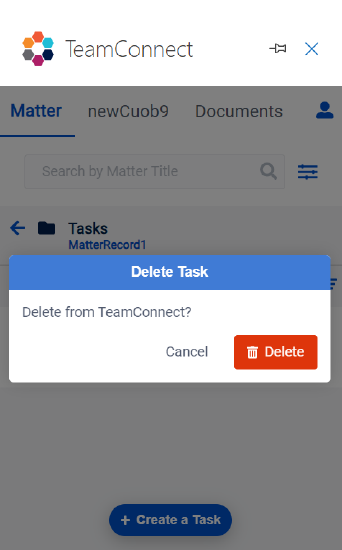 Delete confirmation