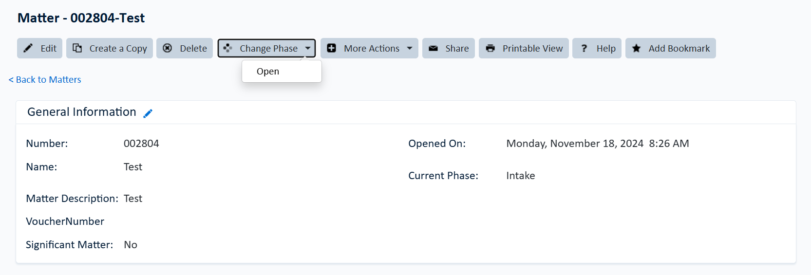 To change the phase of a project