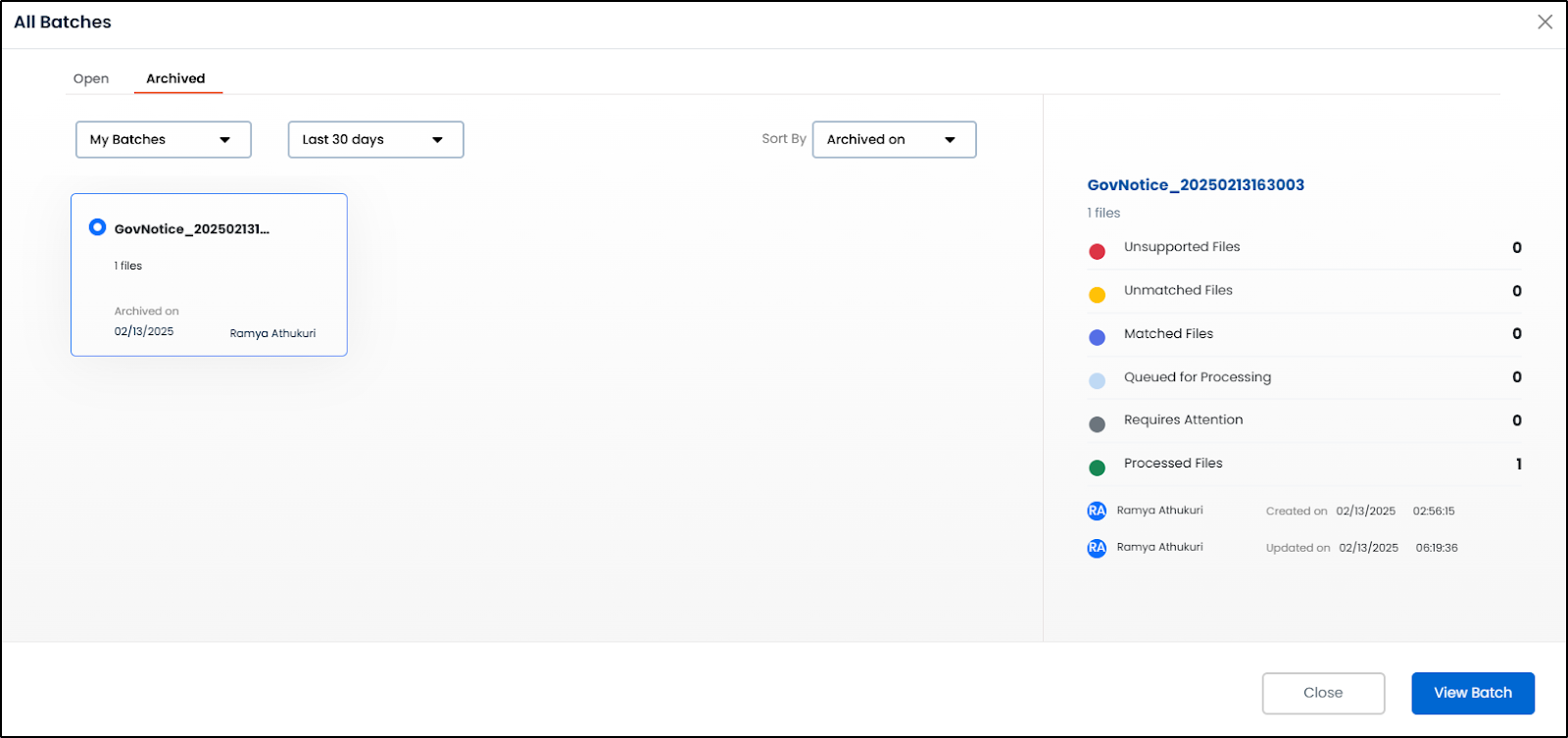 View Archived Batch.png