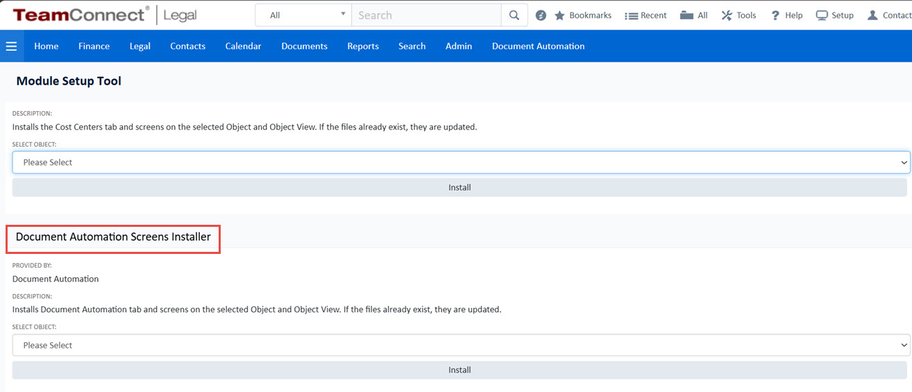 Document Automation Screener Installer