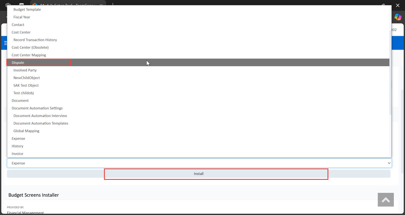 Document Automation Screener Install module