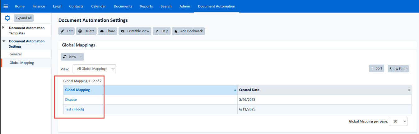 GM - List of objets.